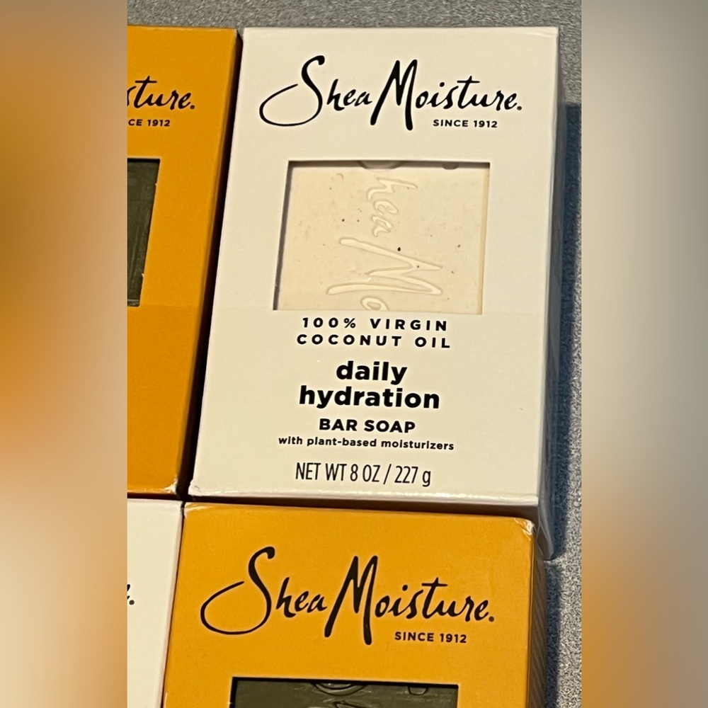 Shea Moisture Virgin Coconut Oil & Raw Shea Butter 4 Bar Soap Bar Bundle All New - Picture 2 of 9